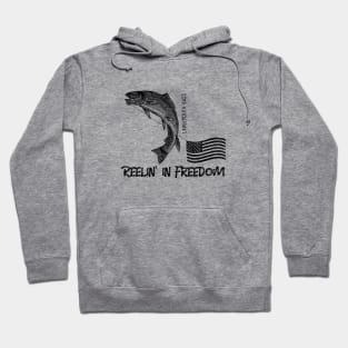 Reelin' in Freedom: Largemouth Bass and the American Flag Hoodie